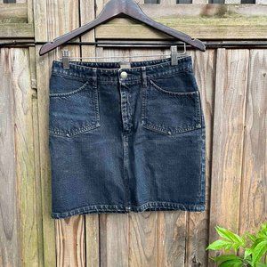 APC knee-length black jean skirt